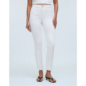 Madewell Jeans Women 28 White Stovepipe Straight Jean Stretch Classic NWT FLAW